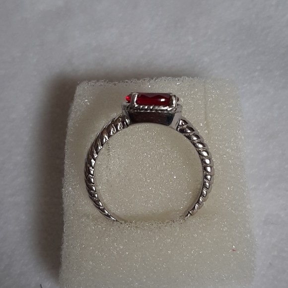 Pink Created Sapphire 925 Sterling Silver Ring - Picture 11 of 11